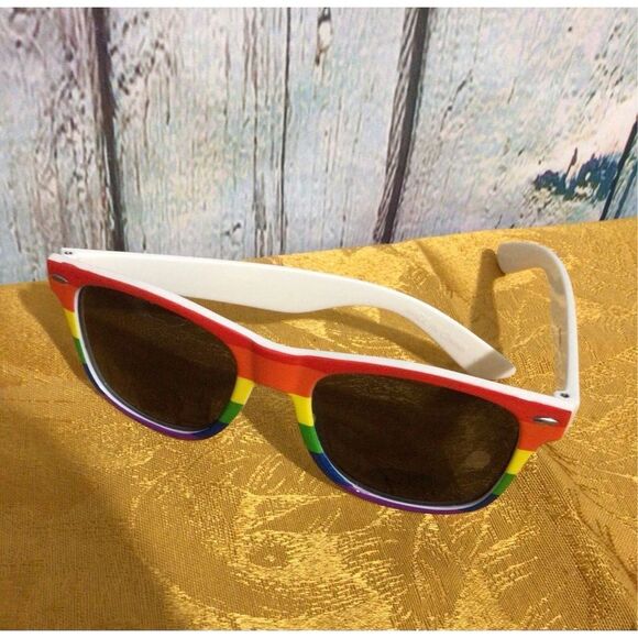 NWT IVF Pride Rainbow Sunglasses, White Multi 🍂🍁 - Picture 1 of 9